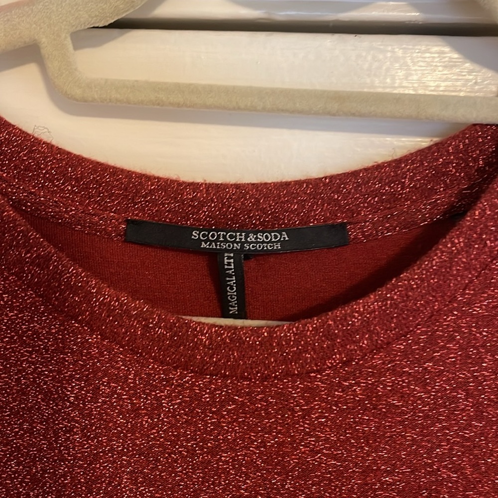 Scotch And Soda Rust Color Sparkle Top Size L - image 2